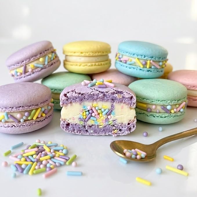 Manvscakes, Pastel Rainbow Sprinkles, Dye Free Cake Decorations, Nut and Gluten Free, Easter Cupcake Topping, 3oz