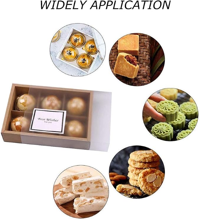 12 Packs Cupcake Boxes,Brown Kraft Treats Gift Boxes with Inserts and Display Windows,Cupcake Containers for Baking Pastries Goodies Biscuits(6 Lattices)