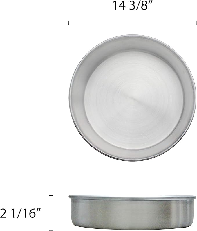 TrueCraftware- 14" X 2" Aluminum Round Layer Cake Baking Pan 0.90MM- Bakeware for Cake Pizza Layer Cake Pans Easy Releasing Cake Baking Round Pans Tin Cheesecake Mold for Home Kitchen Restaurants