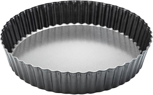 Deep Dish Quiche Pan, 11” x 2” Tall Pie Pan Deep Tart Pan with Removable Bottom, Nonstick Large Fluted Tart Mold Loose Base Round Deep Pizza Pan for Baking Easter Pie