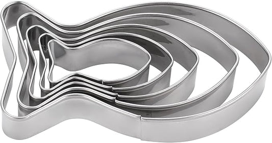 MrCookie Sturdy Goldfish/Fish Cookie Cutters,DIY Baking Tools&Accessories. | Sandwich molds for cookie,biscuit,cake,fruit.5 Sizes range from 1.57" to 4.13".Thickened stainless steel Food-grade.