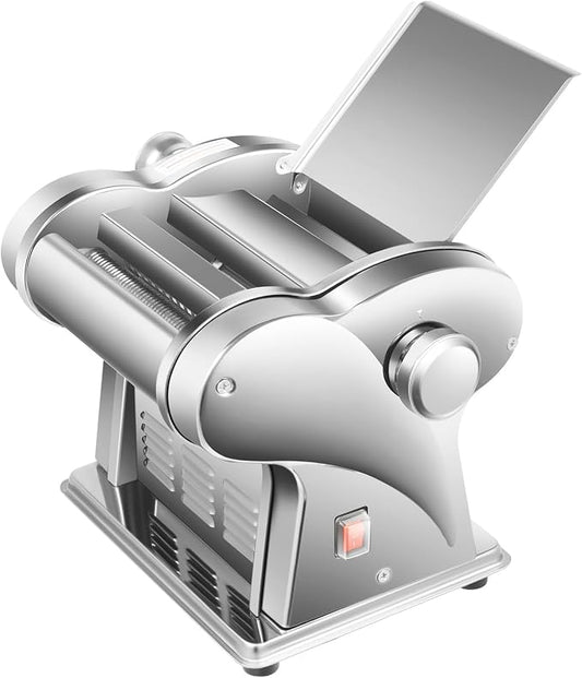 Automatic Pasta Maker,Dough Sheeter,6 Adjustable Thickness Settings,2 Width Cuts for Spaghetti Lasagna Dumplings,Stainless Steel Dough Roller Sheeter for Home Kitchen Restaurant