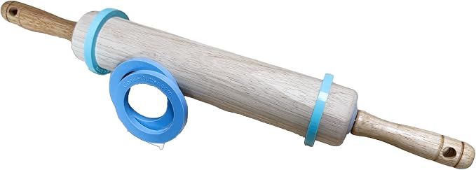 CookieCutter.com Rolling Pin Dough Bands - Food Grade Silicone Rolling Pin Rings - Achieve Perfect Thickness Every Time - Rolling Pin Guides for Sugar Cookie Dough - Packaged in USA