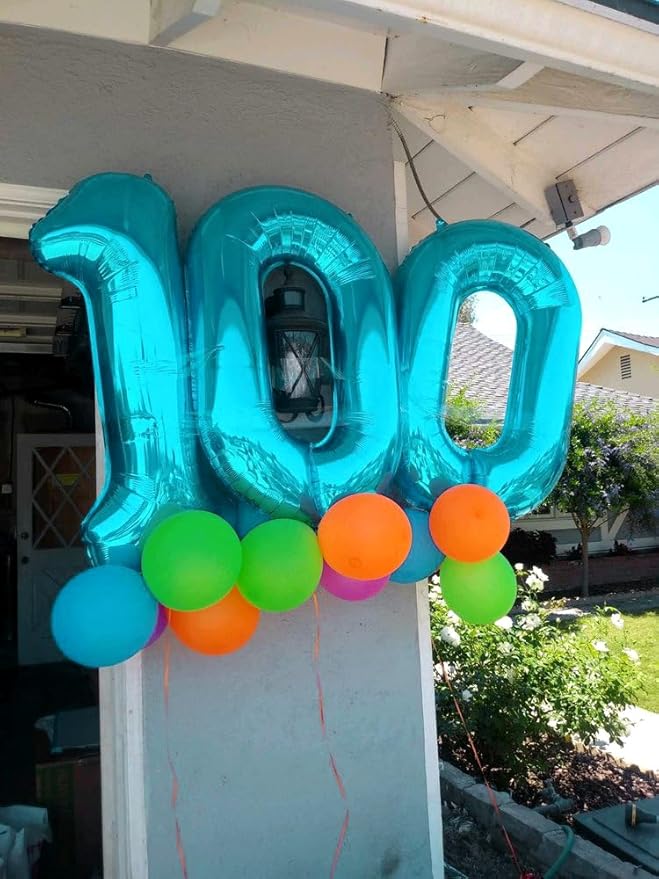 Light Blue Number 4 Balloon 40 Inch, 4th Birthday Party Decorations for Children, Giant 4 Foil Balloon for Party Supplies