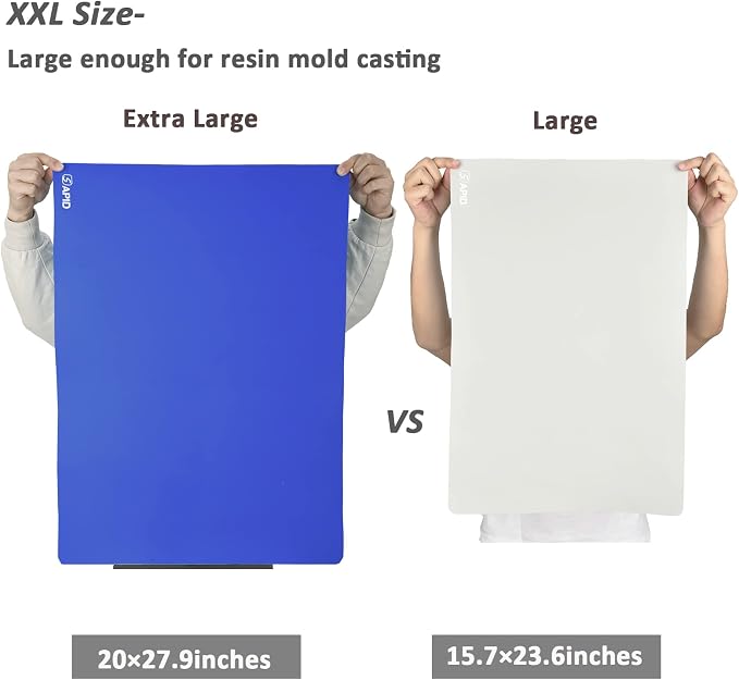 Sapid Extra Large Silicone Sheet for Crafts, Thick Silicone Jewelry Casting Mats, Nonstick Nonslip Silicon Mat for Epoxy Resin, Art Painting, Heat- Resistance Counter Mat (20"×27.9", Dark Blue)
