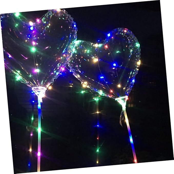 FAVOMOTO 6 Sets Heart Shape Light up Balloons String Lights Decorative Balloons for Party