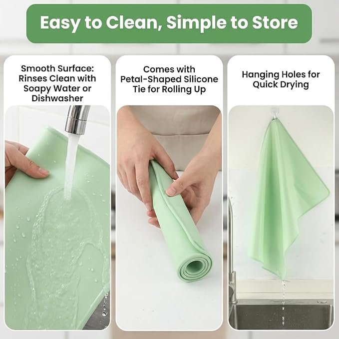 Silicone Baking Mat, 28" x 20", Extra Thick Non Slip Pastry Mat with Measurements, Food Grade Dough Rolling Mat with Raised Edge and Scraper for Bread Pizza