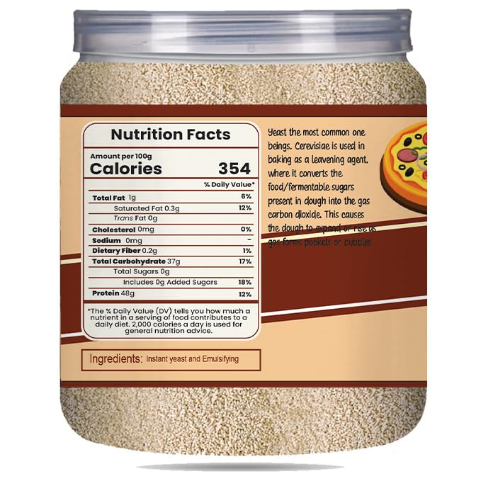 Brew Lab Instant Dry Yeast, Baking Essentials, Powder Form, 8.8 Ounces, Fast-Acting for Bread and Pizza Dough