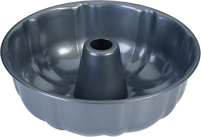 10-Inch Nonstick Cake Pan, Fluted Tube Pan for Pound & Ring Cakes | Heavy duty baking ring mold. Easy release non-stick tin for flawless angel food cake, coffee cakes, and jello molds.