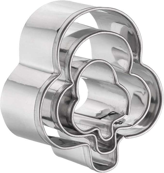 HARFINGTON 3Pcs Club Cookie Cutters Set Assorted Sizes Stainless Steel Holiday Cookie Cutters Biscuit Mould for Pastry Fondant Cake Cookie