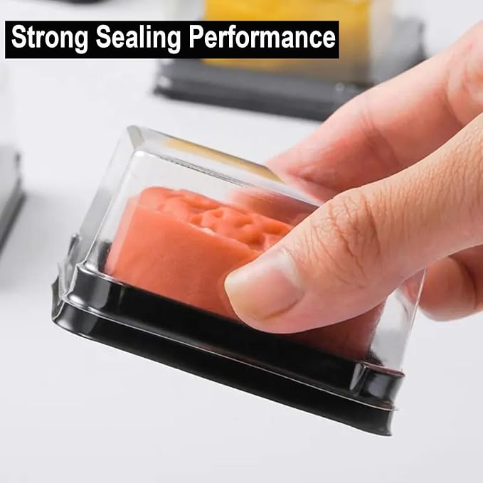EchoDone Plastic Mini Cupcake Boxes Muffin Mooncake Single Container | Square Black Clear Mini Cupcake Box 50 Set for Wedding Birthday Party Use