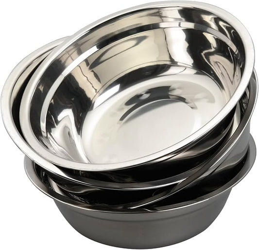 Zopnny 4 Pcs Stainless Steel Mixing Bowls, Metal Nesting Mixing Bowl, 9.3 Inch Mirror Polish Bowls for Meal Prep, Cooking, Baking, 2.3 Quart
