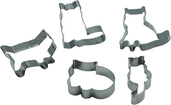 Cat Cookie Cutters Set,5 PCS Cat Shaped Stainless Steel Molds for Cookies,Biscuit,Vegetable,Fruit,Baking Pastries Doughs