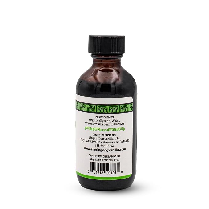 Singing Dog Vanilla Pure Vanilla Flavor, Alcohol-Free, 2 fl oz - Real Vanilla Beans, Glycerin-Based - Gluten-Free, Non-GMO, Sugar-Free