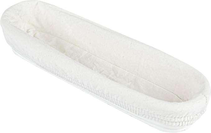 Restaurantware Bread Proofing Basket 13 Inch Long Oval Pack of 1 Rattan Dough Fermentation Basket With Cotton Liners, Oval Banneton Bread Rising Bowl For Home, Commercial, and Artisanal Baking