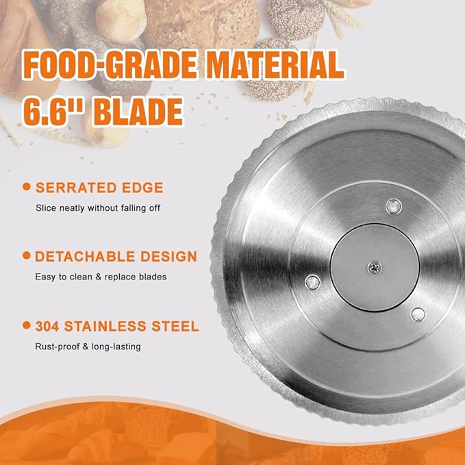 Upgrade Manual Bread Slicer for Homemade Bread, Sourdough Slicer with Hand Crank, Metal Guide Rail, Non-Slip Suction Base & Sharp Blade for Consistent Even Slices