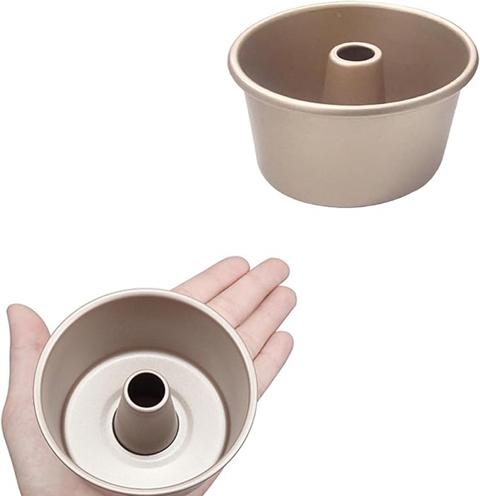 4 Inch Nonstick Fluted Tube Cake Pan, 4 Pcs Mini Buntz Cake Cup Set, Carbon Steel Reusable Small Baking Mould Cup Mold Bakeware for Kugelhopf, Cake, Brownie, Jello, Bavarois - Gold
