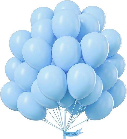 PartyWoo Blue Balloons 100pcs 12 Inch Latex Helium Balloons for Birthday Gender Reveal Wedding Anniversary Baby Shower Graduation Bachelorette Beach Dog Retirement Party Decorations Blue-Y4