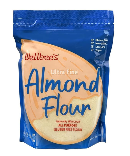 Wellbee's Almond Flour, Extra Fine, Gluten Free, Blanched, Low Carb, All Purpose, 2 lbs