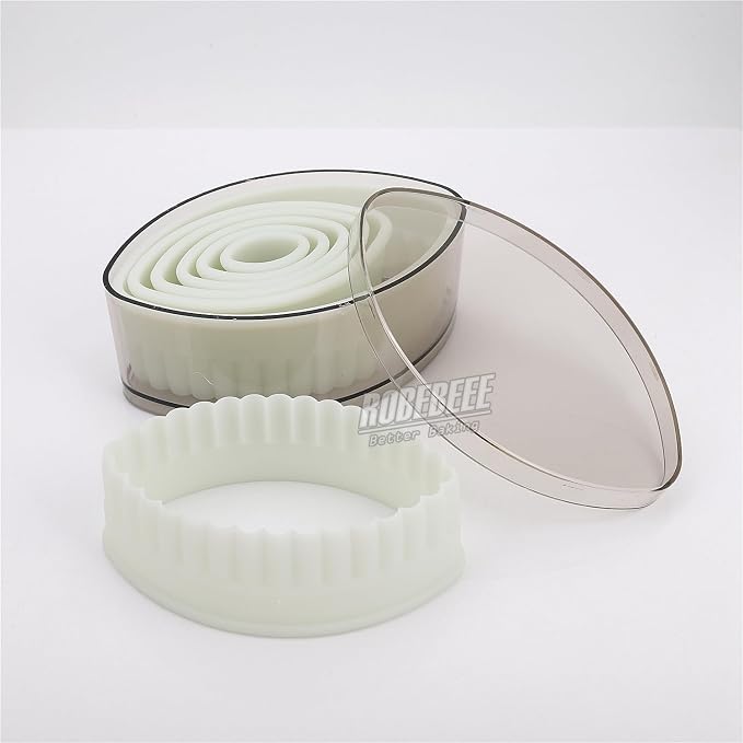 Multi-Shape Nylon Cookie Molds Round Square Star Plastic Geometry Biscuit Cutter Dough Mousse Bread Slicer DIY Bakery Utensils (Fluted Eye)
