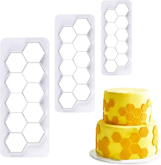 Mity rain Hexagon Cookie Cutter - Geometric Multicutter- Football Cake Fondant Cutter - 3 Size,Hexagon Biscuit Cutters,Novel Creative Cake Decorating