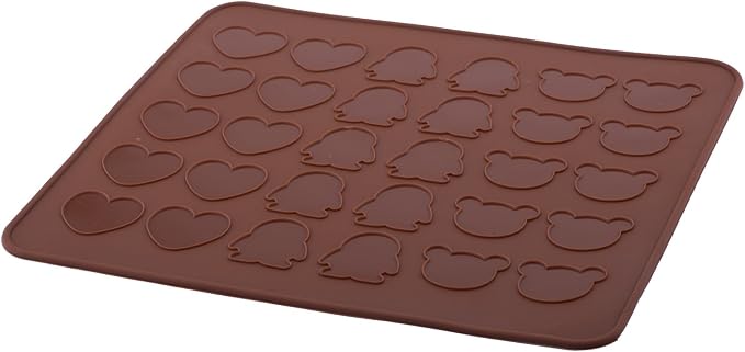 beicemania® Silicone Classic Bear Heart Penguin Macaron Baking Mat for 15 Macarons Macaroons Biscuits Cookies