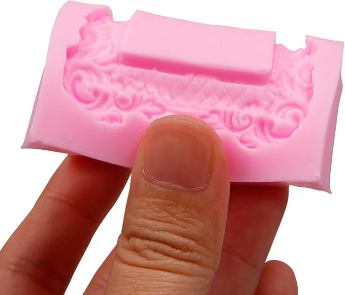 Picture Frame Silicone Fondant Molds 2 Pcs, Baroque Photo Frame Molds for Cake Decoration Candy Cupcake Topper Cake Polymer Clay Crafts Epoxy Resin Arrow Fondant Mold