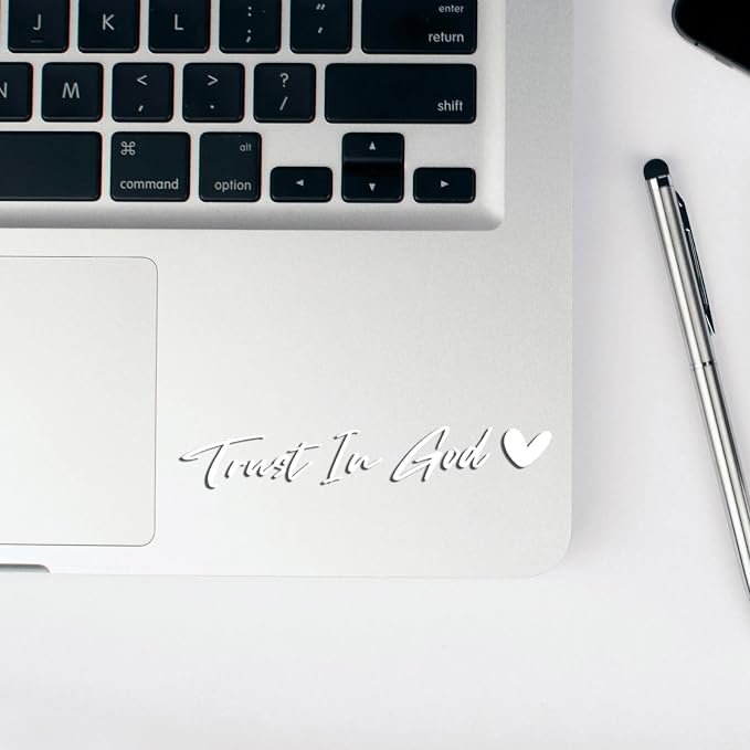 3 x Trust In God Mirror Decal White Stickers for Cars Rearview Mirror Decal for Women Cute Decals Vinyl Affirmation Stickers for Window, Mirror, Tumbler, and Water Bottle