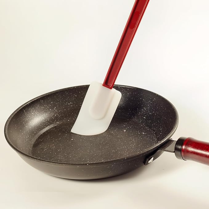 Commercial Spoonula Rubber Spatula Set, High Heat Spatula Spoon 9.5 Inches, Commercial Spatula for Cooking, Rubber Spatula Set Resistant to 500℉ (1 Scrapers+1 Spoonula 14"/M)