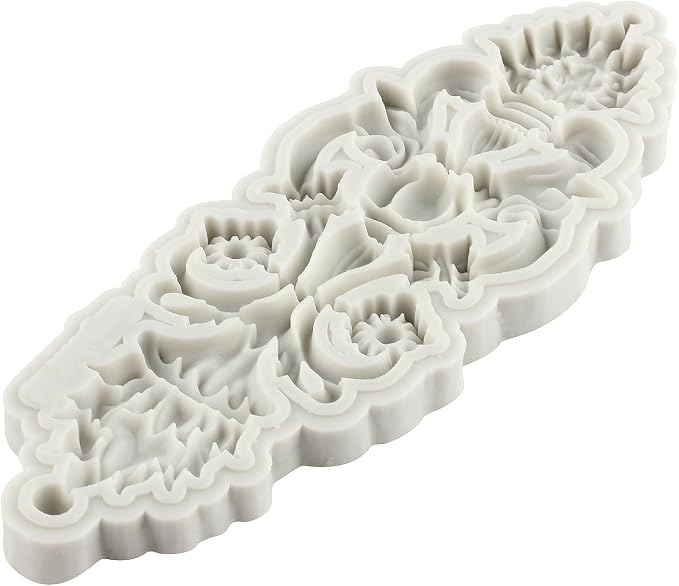 Baroque Style Curlicues Scroll Lace Silicone Fondant Molds Relief Flower Mold Filigree Mold For Cake Decorating Cupcake Topper Candy Chocolate Gum Paste Polymer Clay