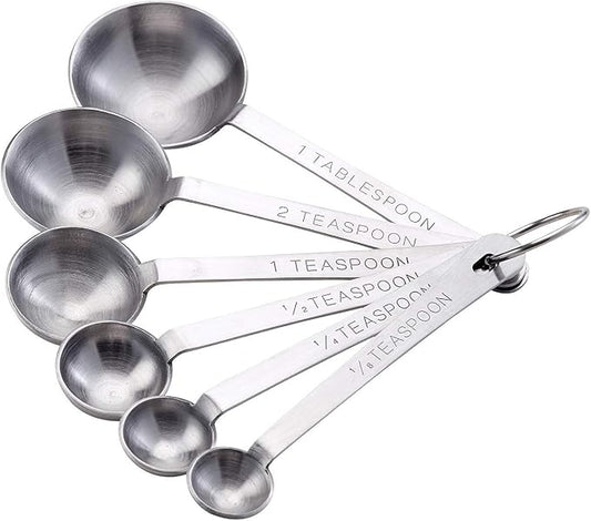 Mrs. Anderson’s Baking Measuring Spoons, 6-Piece Set, Heavyweight 18/8 Stainless Steel