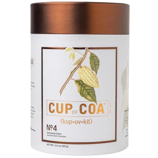 Cup of Coa No. 4 Sensuously Dark | Gourmet Dark Hot Cocoa Mix | Just Add Water | Rich, Velvety & Silky Smooth | Luxury Dark Chocolate Hot Chocolate | Made in USA (8 Servings)