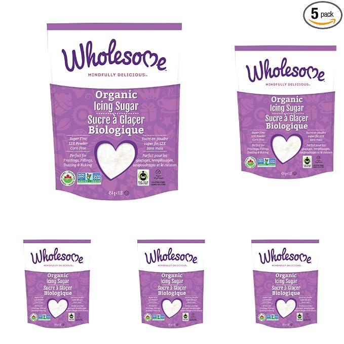 Wholesome Sweeteners, Organic Powdered Sugar, 1 lb ( Packaging may vary ) (Pack of 5)