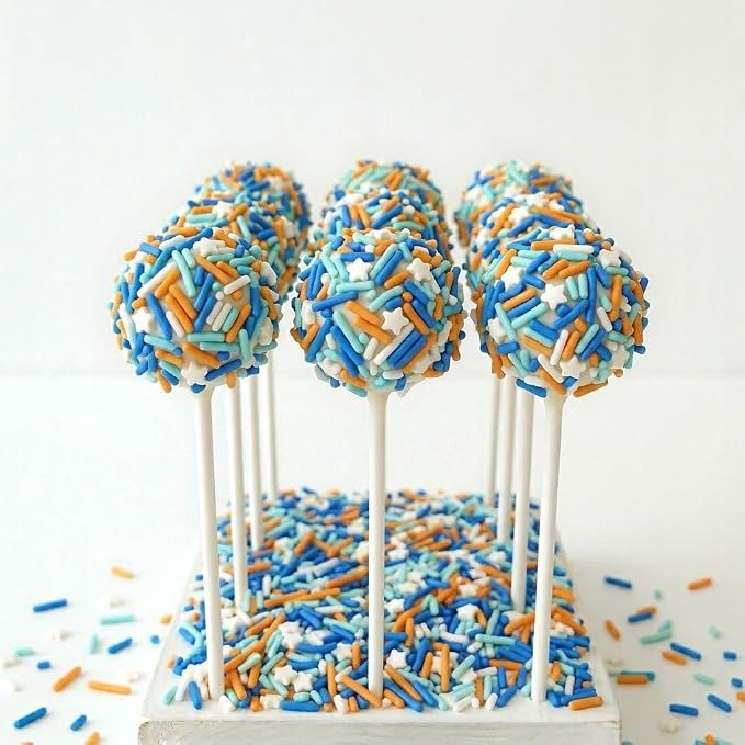 Manvscakes, Blue and Orange dessert Sprinkles, Cake decorations, Chocolate, Fondant baking, Edible sprinkle, Cupcake toppings