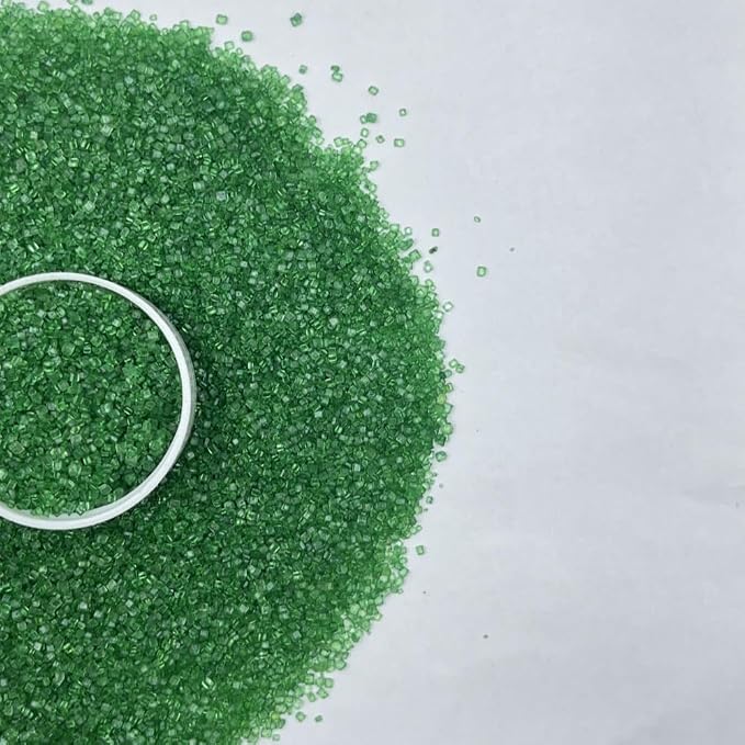 Senchanting Christmas Green Sanding Sugar Sprinkles, Edible Crystal Christmas Green Sanding Candy Sugar for Cake Decorating Wedding Party Baking Cupcake Cookie Ice Cream Decoration Supplies 90g/3.2oz