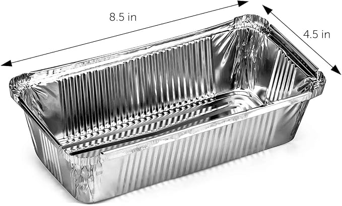 DecorRack 40 Bread Loaf Pans 8.5 x 4.5 Inch 2 Lb Aluminum Foil Pans Food Storage Container, For Cooking, Baking, Storing, Meal Prep Homemade Bread Pans (40 Pack)