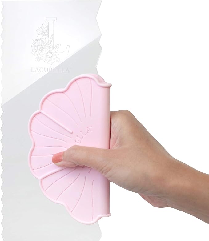 Lacupella Cake Decorating Comb Scraper Shaper For Buttercream Icing and Ganache 12" Tall Set of 3 Patterns (Comb Silicone Grip)
