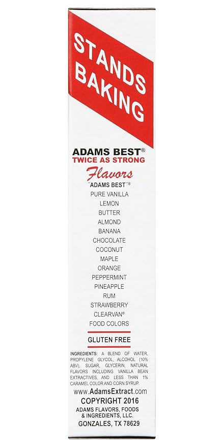 Adams Extract Flavoring 1.5oz Bottles (Pack of 3) Choose Flavor Below (Adams Best Twice as Strong Vanilla 1.5oz)