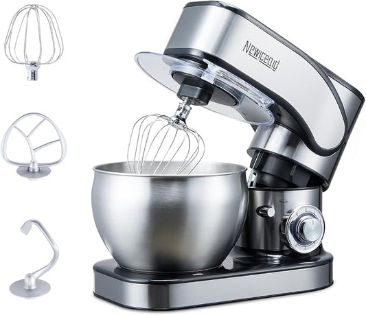 Stainless Steel Stand Mixer, 6-Speed Tilt-Head Mixer with 700W Powerful Motor, 7.4QT Large Capacity Bowl, Electric Kitchen Mixer with Dough Hook, Beater, Whisk for Baking & Dough Making