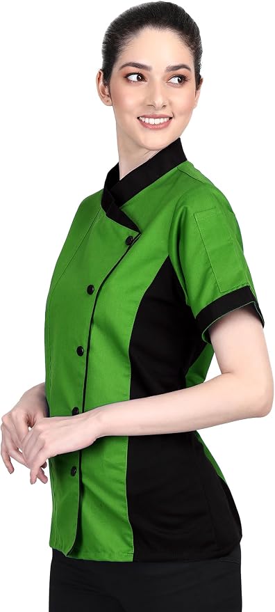 Short Sleeves Only Women's Ladies Side Mesh Chef's Coat Jacket