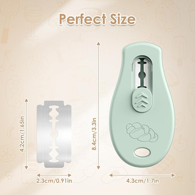 Bread Lame Sourdough Scoring Tool, Extractable & Magnetic Bread Scoring Tool, Scoring Knife for Bread Baking, Bread Razor for Homemade Bread, Sourdough Scorer Tool, Includes 5 Razor Blades-Gray