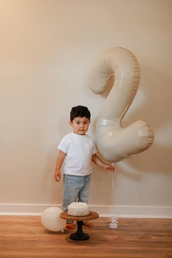 Cream 4 Balloon, Number Balloons 40 Inch, 4th Cream Party Decorations, Four Large Numbers for Party Decor, Number 4 Balloon