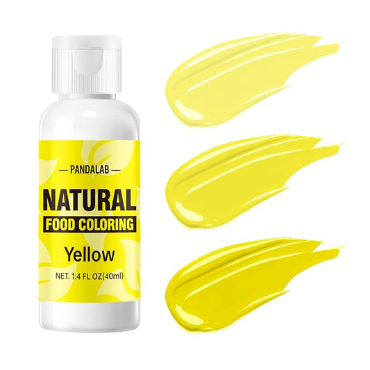 Yellow Natural Food Coloring - Pandalab 40mL Plant-Based Concentrated Food Dye, No Artificial Dye, Vegan Edible Color for Baking, Cake Decorating, Icing, Frosting, Cookies, Candy, 1.4 Fl Oz