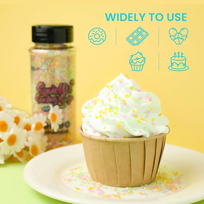 Easter Sugar Sprinkles, Sujoygar 5oz Pastel Sprinkles Edible for Cake Decorating Cupcakes Dessert Ice Cream Baking Easter Spring Party Supplies Birthday Celebrations