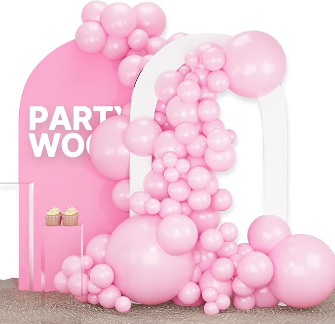 PartyWoo Baby Pink Balloons 100 pcs Different Sizes of 36 18 12 10 5 Inch Pastel Pale Light Pink Balloons Arch Kit Garland for Baby Shower Gender Reveal Birthday Princess Party Decorations Pink-Q05