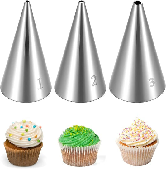 3 Pcs Small Piping Tips Round Icing Tips Set Cookie Decorating Tip for Frosting Nozzles for Detail Writing,Cookie Cupcake Decorating Pastry