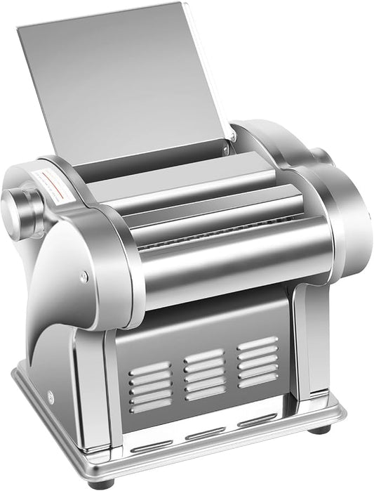 110V Electric Pasta Maker Machine, 135W Commercial Dough Roller Maker, 410 Stainless Steel Automatic Noodle Making Pasta Maker for Dumpling Wrappers, Etc