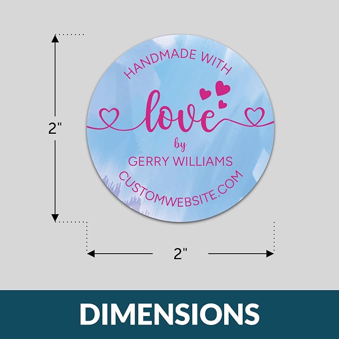 Personalized Handmade with Love Stickers – Custom 2" Round Packaging Labels for Small Business Orders, Gifts, Boxes & Envelopes (50–1000 Stickers) (Painted Scene)