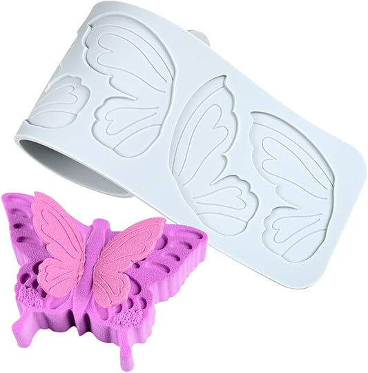 mostsom Butterfly Lace Pattern Silicone Mold Fondant Cake Rim Chocolate Dessert Pastry Making Decorative Kitchen Baking Accessories Tool (C_ Butterfly)