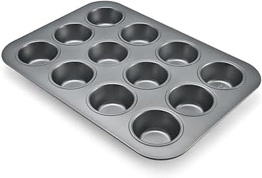 Chicago Metallic Commercial II Non-Stick 12-Cup Muffin Pan. Make muffins, cupcakes, mini quiches, egg cups, and more, 15.8 L x 11.3 W x 1.5 H;